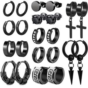 Earrings for Men, 11 Pairs Stainless Steel Small Hoop Earrings Set